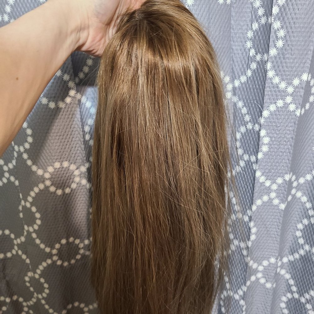 Ash blonde human hair wig